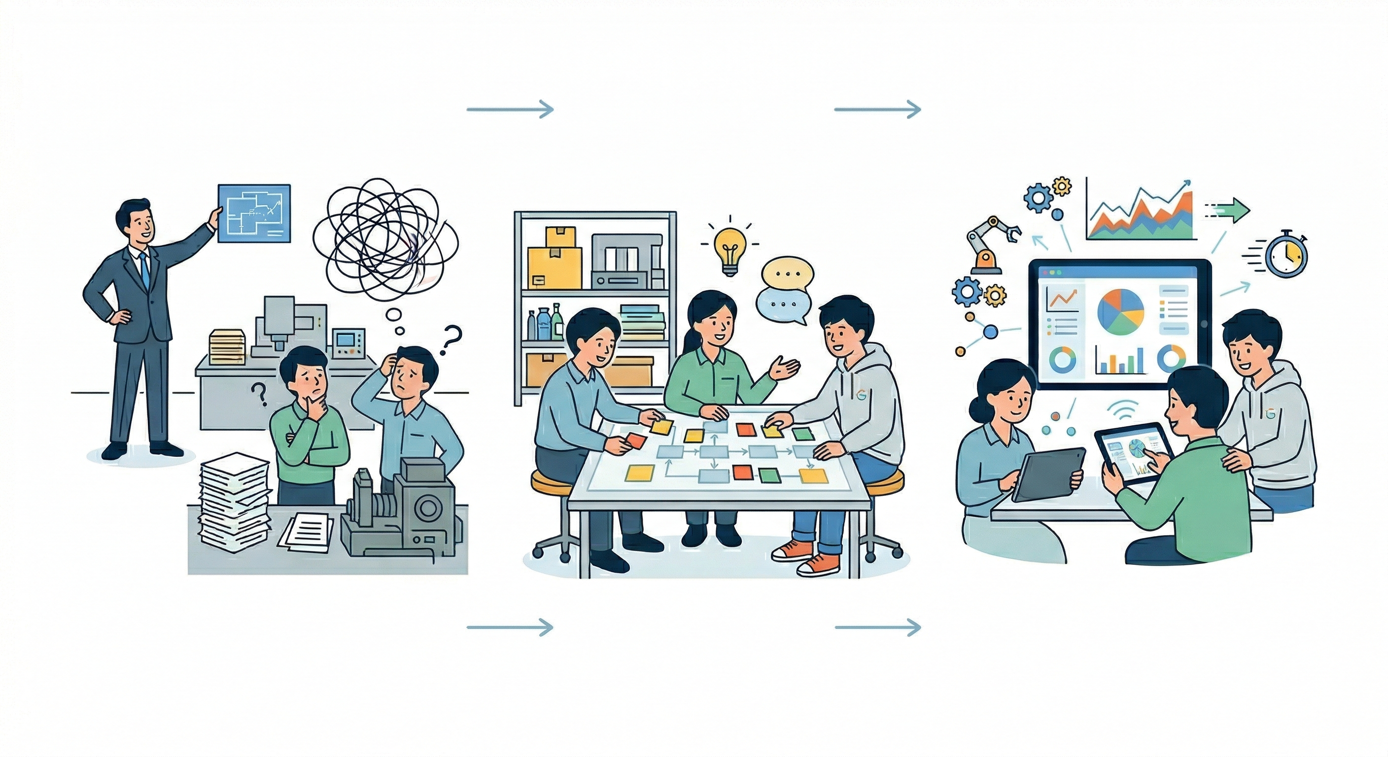 現場に入り込むDXと業務改善のイメージ