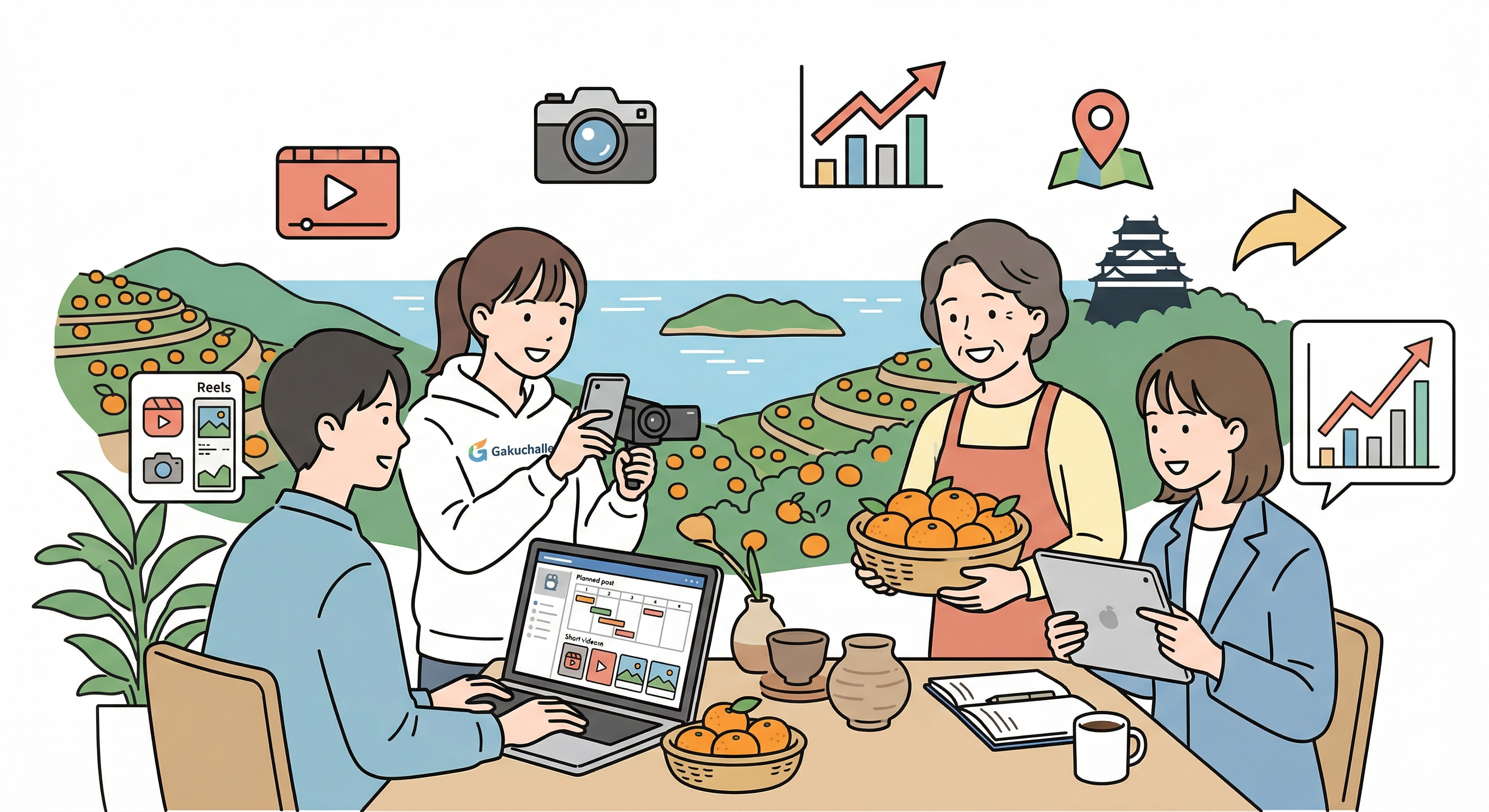 地域の魅力を次の世代が発信するイメージ